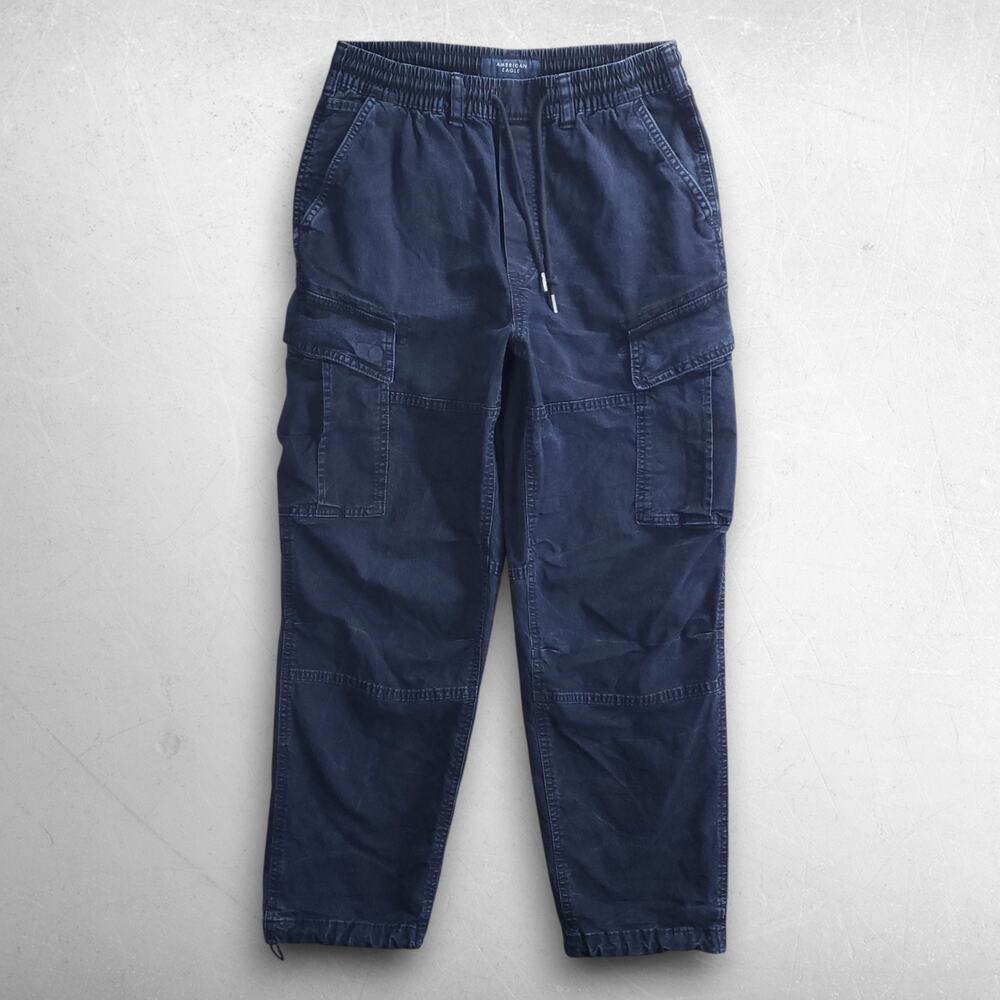 American Eagle Cargo Jogger Drawstring Cinch Pockets & Hems Men S Navy Gorpcore